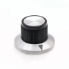 Gałka z kołnierzem do potencjometru na oś 6mm - 24x14mm - czarno-srebrna - RN-117B