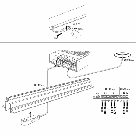 Zasilacz zewnętrzny do szynoprzewodów magnetycznych 200W 48V DC M-LINE