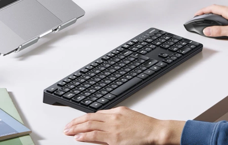 Zestaw bezprzewodowy: klawiatura i mysz ergonomiczna 2,4 GHz, 4000 DPI, UGREEN MK006
