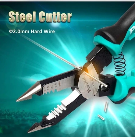 Szczypce wielofunkcyjne: (obcinaczki, ściągacz izol., Zaciskarka) CP-420 Proskit