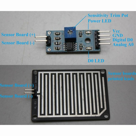 Czujnik deszczu FC-37 - detektor wody do Arduino