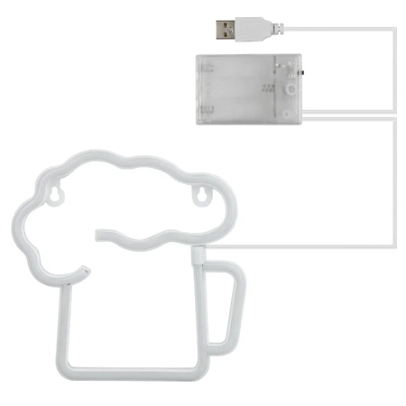 Neon LED "piwo", dekoracja LED 20x20cm zasilanie z baterii lub USB