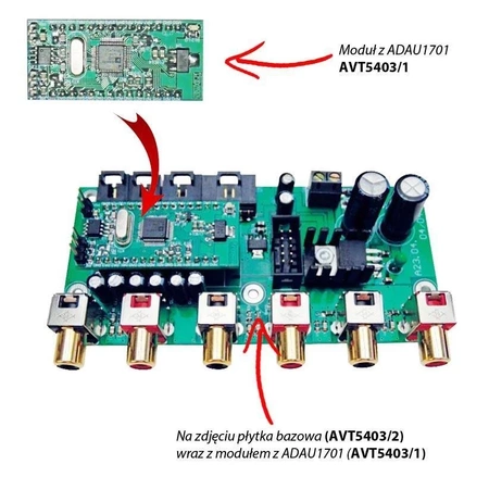 Płytka bazowa do modułu z ADAU1701 - PCB do projektu AVT 5403/2