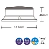 Lampa ostrzegawcza LED do pojazdu, PICO, 17W, 18 LED, światło żółte, magnes, R65 R10, 12V/24V, ALR0054-W