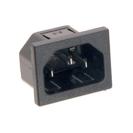 Gniazdo zasilania IEC męskie, zatrzaski