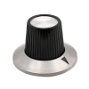Gałka z kołnierzem do potencjometru na oś 6mm - 29x18mm - czarno-srebrna - RN-113B