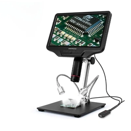 Mikroskop do lutowania SMD i kontroli PCB, ekran 10″ LCD, Full HD, 3–200x – Andonstar AD209