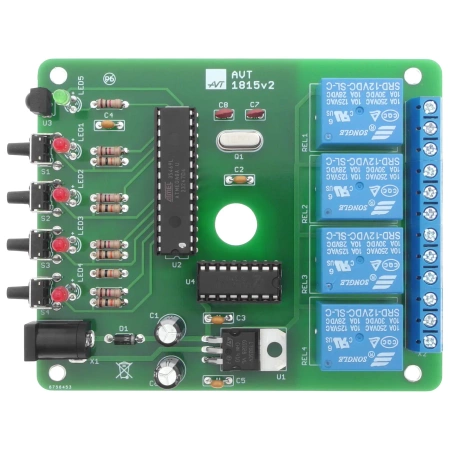 Przełącznik IR 4-kanałowy - sterowany pilotem - KIT AVT 1815