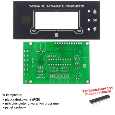 Termometr MIN-MAX 2-kanałowy z alarmem - PCB's i mikroprocesor do projektu AVT 1999