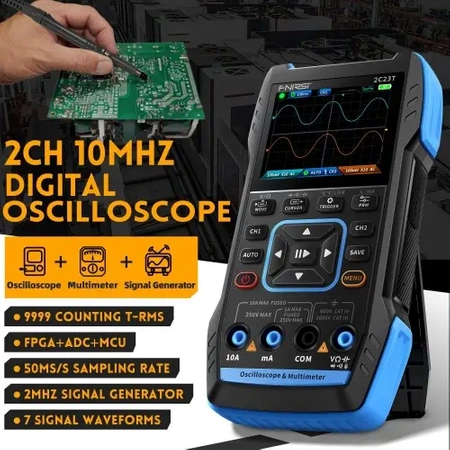 Dwukanałowy oscyloskop z multimetrem i generatorem 50MHz FNIRSI 2C53T