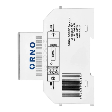 Licznik energii 1-fazowy, 100 A, certyfikat MID, pomiar dwukierunkowy, RS485 Modbus, wielotaryfowy, na szynę DIN, ORNO OR-WE-526
