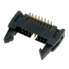 Wtyk IDC 16 styków, kątowy, do montażu na PCB, raster 2,54 mm, z zatrzaskami, Z-WS16VW