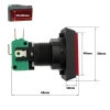 Przycisk arcade do gier HG1-7S czerwony prostokątny chwilowy ON-(ON) 40x23mm podświetlany 12V