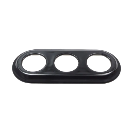 2x Gniazdo Schuko okrągłe + Gniazdo USB A+C 4A z ramką potrójną, czarne, montaż podtynkowy, Ceramic Loft