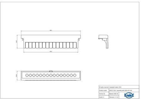 Maskownica pod gniazda ZD5TC5.08J ABS V0: 4 sztuki (ZD1005,ZD1010)