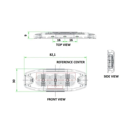 Lampa błyskowa/strobo pomarańczowa SLIM 3LED x 3W R65 R10, DC12V/24V