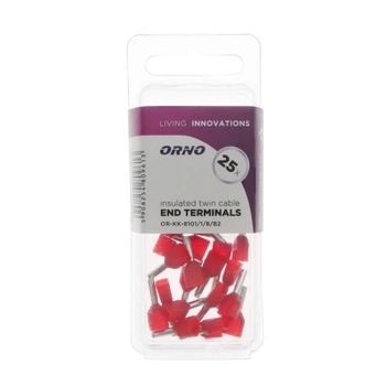 Tulejka kablowa podwójna izolowana 1mm² 8mm - końcówka tulejkowa miedziana, blister 25szt