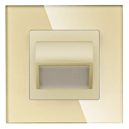 Lampka schodowa LED 230V 1W - szklana ramka - złoty - Tawoia Glass