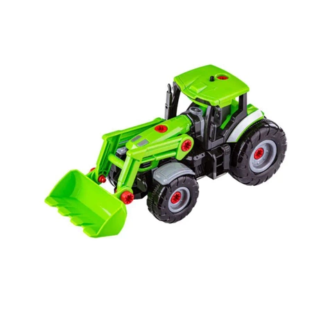 Klocki konstrukcyjne TRAKTOR Z NACZEPĄ, 52 elementy, z narzędziami