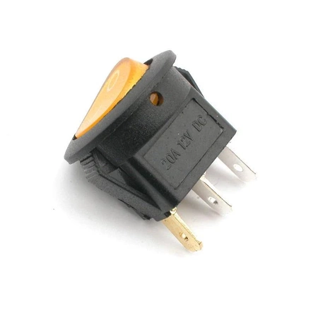 Przełącznik klawiszowy DC12V, żółty, podświetlany