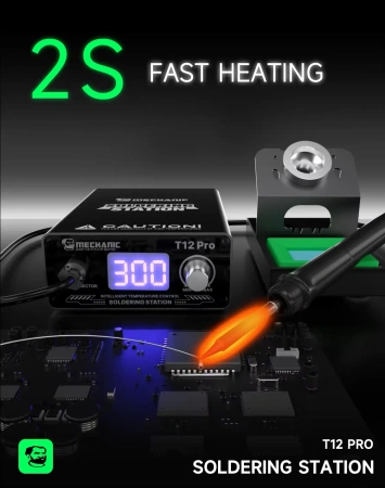 Stacja lutownicza T12 Pro, 75 W, groty systemu T12, szybkie nagrzewanie, Mechanic