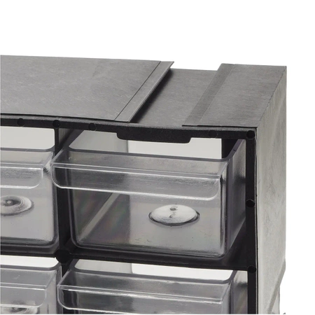 Magazynek szufladkowy modułowy 16x22x7cm, 16 przezroczystych szufladek