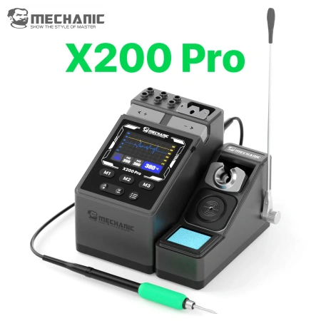 Stacja lutownicza X200 Pro, 200 W, 40–450°C, kolby T115, T210 i T245, Mechanic