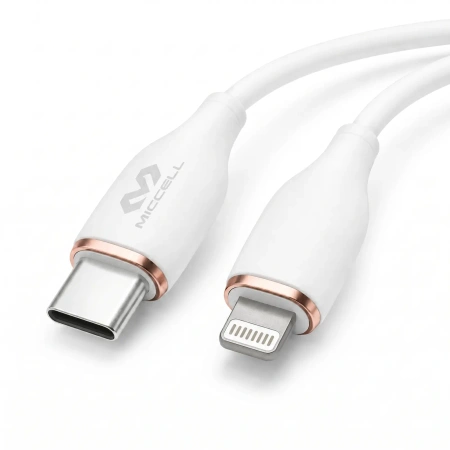 Kabel USB-C - Lightning, 30 W, 1,5 m, biały, Miccell, MIC-003745