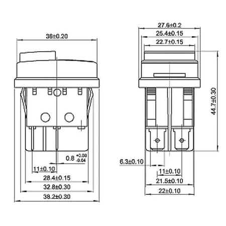 Włącznik ON-OFF przyciskowy ASB18-21-1AA, 6A 250VAC