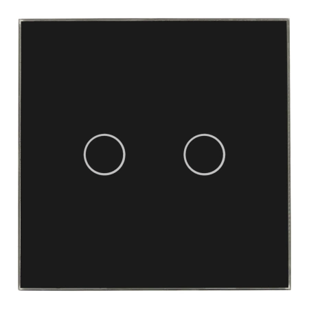 Włącznik podwójny Smart 600W ZigBee - dotykowy szklany panel czarny - podtynkowy - TAWOIA Smart Home