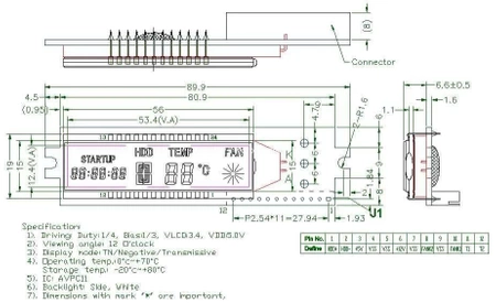 Wyświetlacz do komputera LCD-AV-PC11-WKB