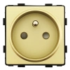 Moduł - gniazdo elektryczne pojedyncze z bolcem - złote - Tawoia Glass