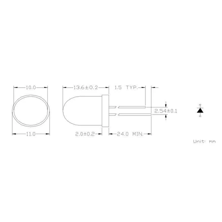 Dioda LED f10 biała 15000mcd