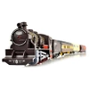 Kolejka elektryczna, pociąg pasażerski, parowóz i 5 wagonów, tor w zestawie