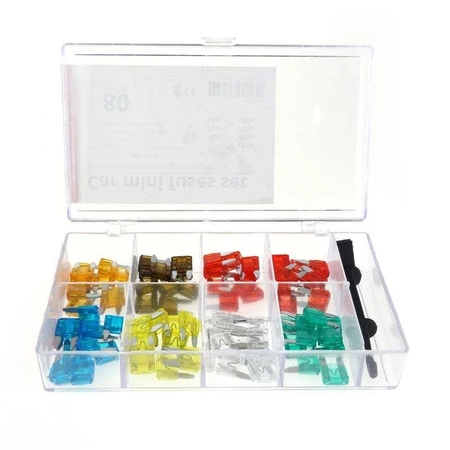 Bezpieczniki samochodowe MINI, 80szt