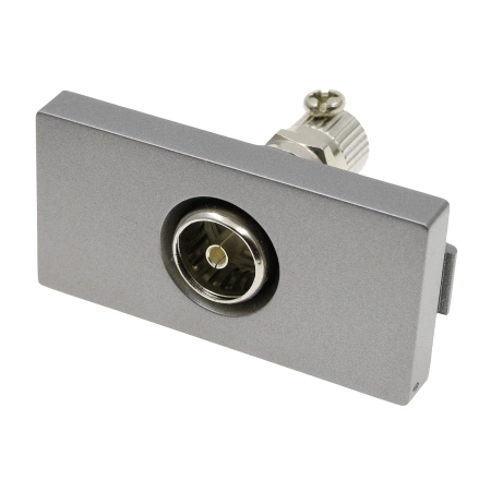 Moduł 1/2 - gniazdo antenowe TV - szary - kompatybilny z ramkami Tawoia Glass