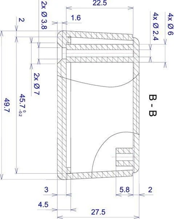 Obudowa 49x66, h=28mm, jasna, Z68