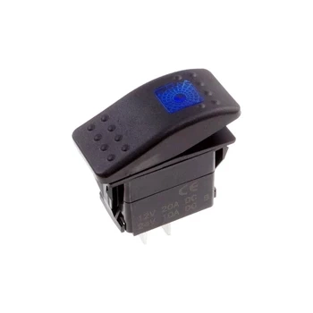 Przełącznik klawiszowy ON-OFF 2-pozycyjny 3-pin z niebieską diodą LED 12–24 V DC
