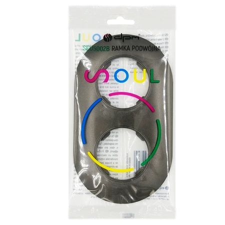 Ramka podwójna, plastikowa, owalna, czarna, Soul/Oval