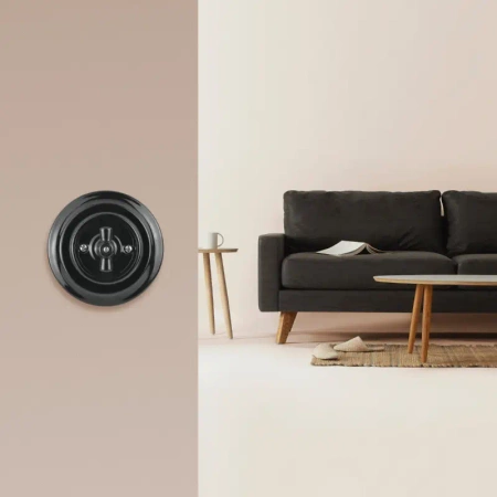 Włącznik światła podwójny obrotowy z ramką, ceramiczny, montaż podtynkowy, kolor czarny Ceramic Loft