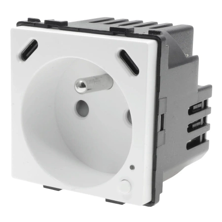 Moduł - Gniazdko pojedyncze z bolcem, 2x USB-C 20W - watomierz - WiFi / BT, biały - Tawoia Glass