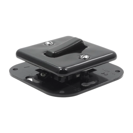 Włącznik światła pojedynczy ceramiczny, kwadratowy podtynkowy czarny Ceramic Loft