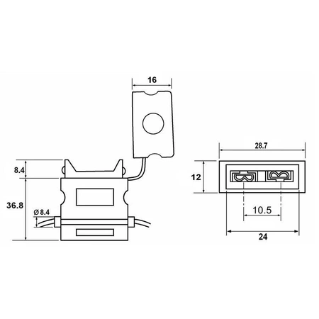 Gniazdo bezpiecznika nożowego, max 40A, 32V