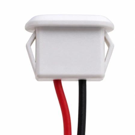 Gniazdo USB-C panelowe na zatrzask, zasilanie 5 V, 2 przewody 10 cm z wtykiem JST PH 2,0 mm, białe