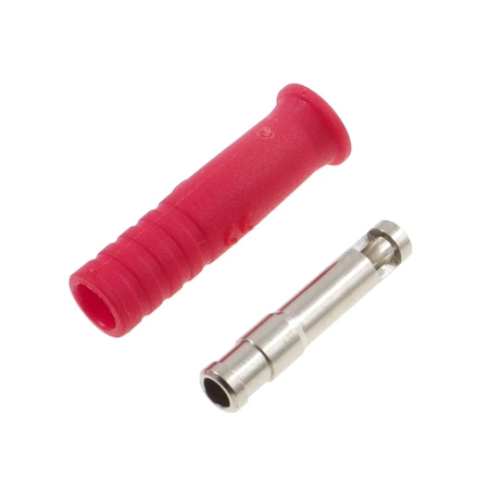 Gniazdo na przewód 2mm izolowane 10A, czerwone
