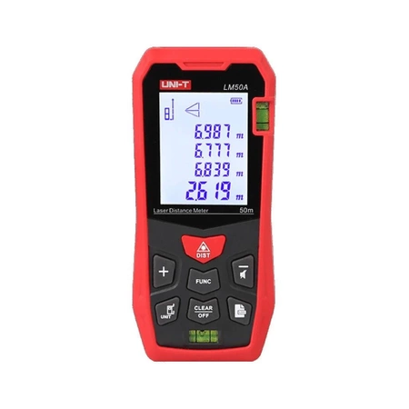 Dalmierz laserowy Uni-T LM50A, zasięg 50 m, pole, objętość, Pitagoras