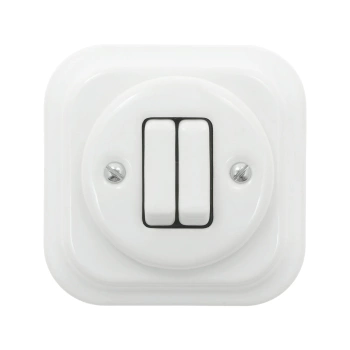 Włącznik żaluzjowy ceramiczny, kwadratowy z ramką, podtynkowy biały Ceramic Loft