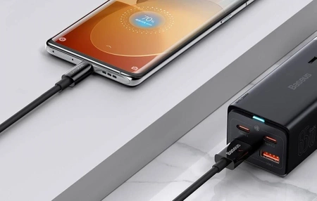 Kabel USB do USB-C 2m, szybkie ładowanie QC 65W, Baseus Superior Series, czarny