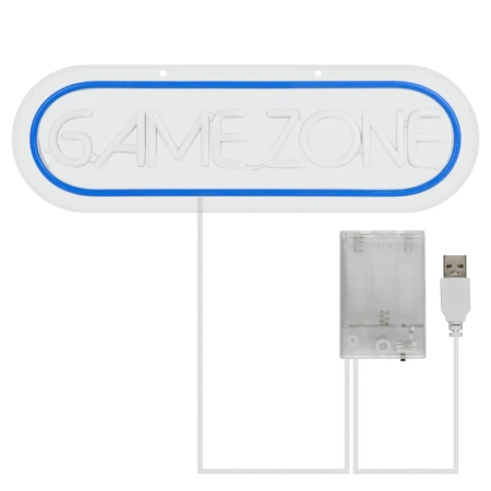 Neon LED "game zone", dekoracja LED 42,5x13,7cm zasilanie z baterii lub USB
