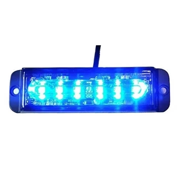 Lampa błyskowa LED do pojazdu, 30W, 6 LED, światło niebieskie, R65 R10, 12V/24V, LW0035